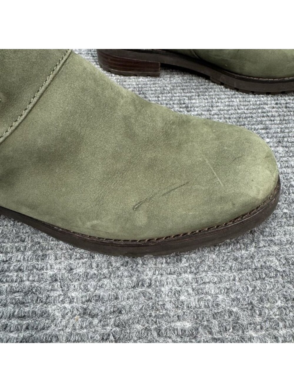 UGG Niels Suede Boots Womens 9.5 Green Moto Biker Water Resistant Fleece 1018607 - Picture 4 of 13